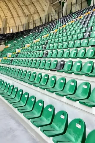 Durable and high quality stadium seats produced in Europe.