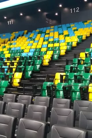 Durable and high quality stadium seats produced in Europe.