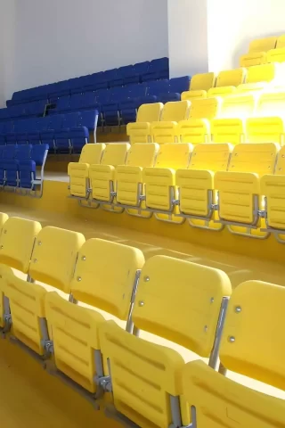 Durable and high quality stadium seats produced in Europe.