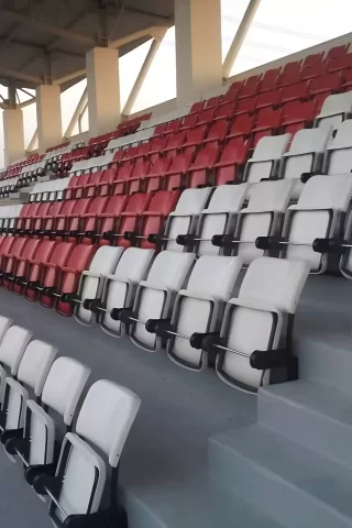 Durable and high quality stadium seats produced in Europe.