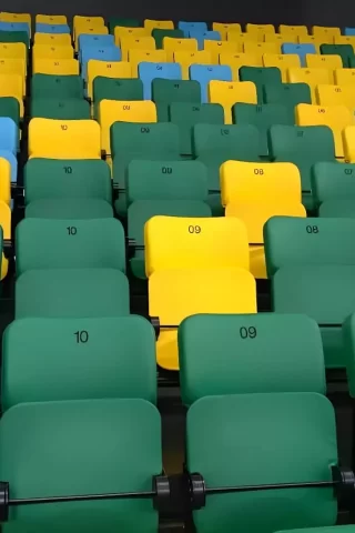 Durable and high quality stadium seats produced in Europe.