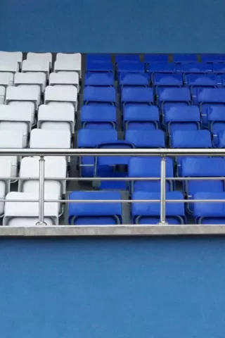 Durable and high quality stadium seats produced in Europe.