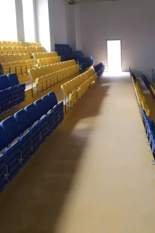 Durable and high quality stadium seats produced in Europe.