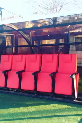 Durable and high quality stadium seats produced in Europe.